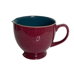 Denby Stoneware England Harlequin Cream  Bowl Creamer Red Green